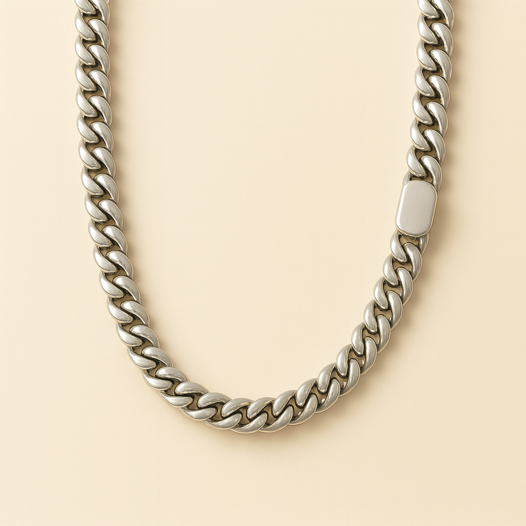 BOLD CUBAN SILVER (12MM)